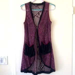 Lily Crochet Lace Vest Size Small Great Cond